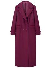Women's Burgundy Wool Long Coat