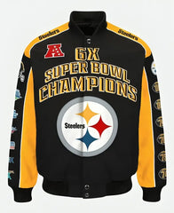Pittsburgh Steelers Super Bowl Champions Yellow & Black Cotton Jacket
