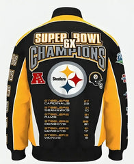 Pittsburgh Steelers Super Bowl Champions Yellow & Black Cotton Jacket