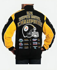 Pittsburgh Steelers Super Bowl Champions Yellow & Black Cotton Jacket