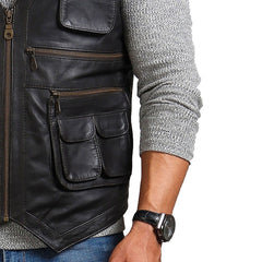 Leather Waistcoat Mens