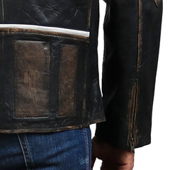 Men’s Distresses Black Leather Jacket