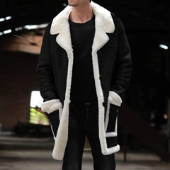 Mens Winter Shearling Leather Long Coats