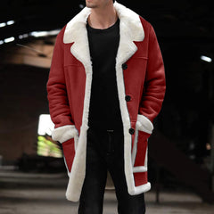 Mens Winter Shearling Leather Long Coats