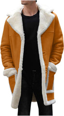 Mens Winter Shearling Leather Long Coats