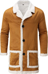 Mens Winter Shearling Leather Long Coats