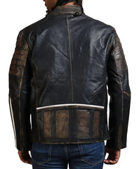 Men’s Distresses Black Leather Jacket