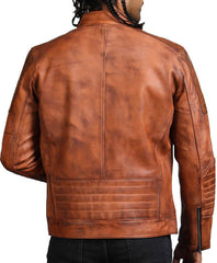 Men’s Brown Perforated Real Leather Jacket