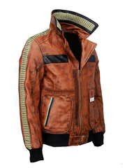 Jedi Survivor Brown Real Leather Cal Kestis Gaming Cosplay Jacket