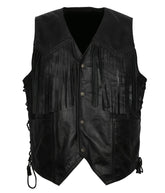 Black Leather Cowboy Vest
