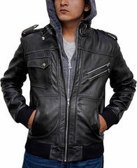 Mens Bomber Leather Jacket