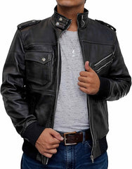 Mens Bomber Leather Jacket