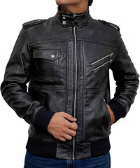 Mens Bomber Leather Jacket