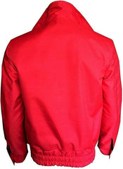 Red cotton bomber jacket for men
