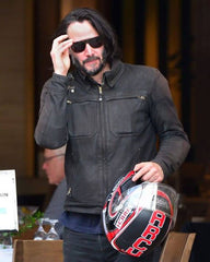 Keanu Reeves Black Leather Biker Jacket