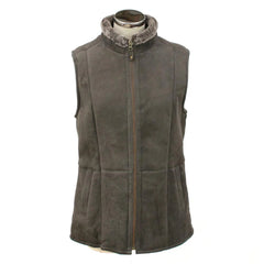 womens leather gilet