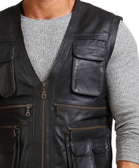Leather Waistcoat Mens