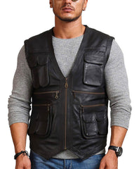 Leather Waistcoat Mens