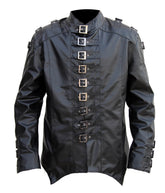 Real Leather Black Gothic Coat Jacket