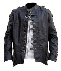 Real Leather Black Gothic Coat Jacket