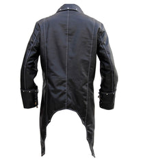 Men’s Vintage Real Leather Black Gothic Coat
