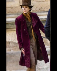 Willy Wonka Velvet Timothée Chalamet Long Coat