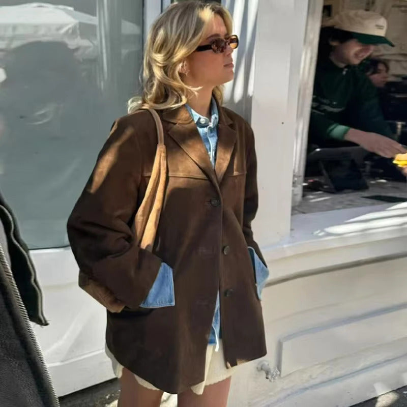 Oversized suede jackets for women