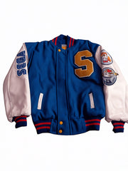 Men's Sonic the Hedgehog Blue and White Letterman Jacket
