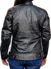Women's Café Racer Badges Detachable Hooded Jacket