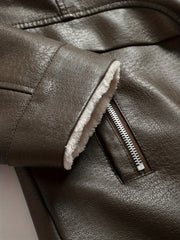 Men’s Winter PU Leather Fur Coat