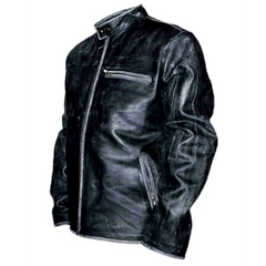 Tom Cruise Distressed Black Leather Jacket