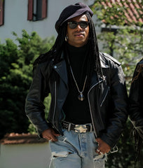 Men's Tijan Njie Girl You Know It’s True Black Real Leather Jacket