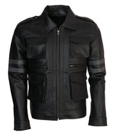 Leon Kennedy Resident Evill 5 Real Leather Black Jacket