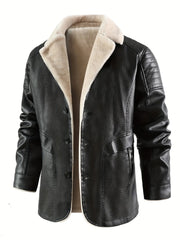Men’s Winter PU Leather Fur Coat