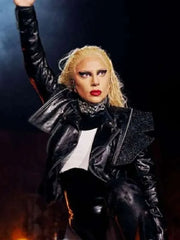 Women's Gaga Joker Folie A Deux 2024 Black Real Leather Jacket