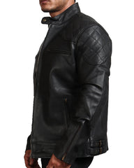 Men's Black Motorcycle Leather Jacket