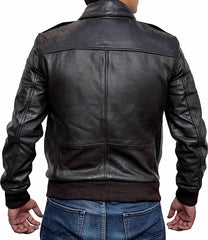 Men’s Black Leather Flight Jacket