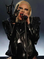 Women's Gaga Joker Folie A Deux 2024 Black Real Leather Jacket