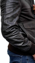 Men’s Black Leather Flight Jacket