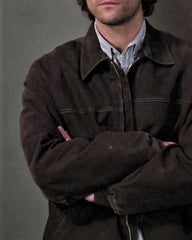 Supernatural Sam Winchester Brown Suede Bomber Jacket