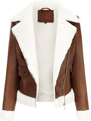 Women’s Winter Leather Bomber Jacket