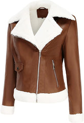 Women’s Winter Leather Bomber Jacket