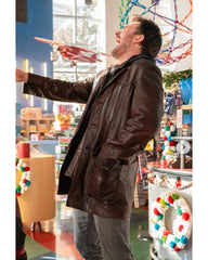 Red One Chris Evans Leather Brown Jacket