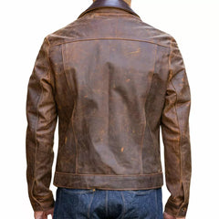 Charles Brown Cowboy Distressed Leather Jacket