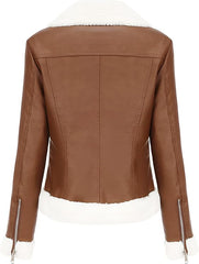 Women’s Winter Leather Bomber Jacket