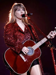 The Eras Tour 2023 Taylor Swift Red Sequin Trench Coat