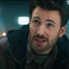 Red One Chris Evans Leather Brown Jacket