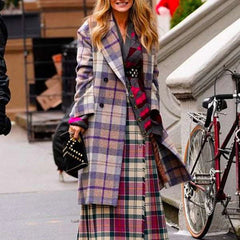 Women's Carrie Bradshaw And Just Like That Plaid Coat