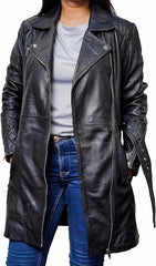 Women’s Black Sheepskin Leather Coat