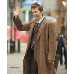 David Tennant Doctor Who 10th Brown Trench Coat